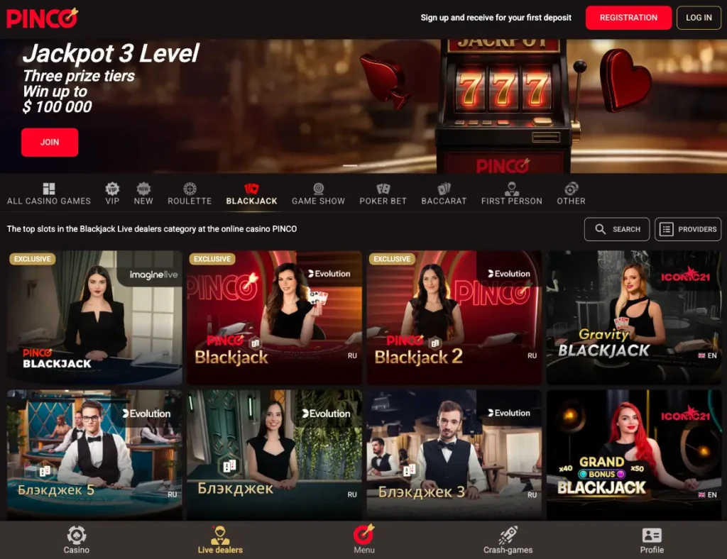 Table games at Pinco Canada